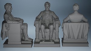 Abraham Lincoln Statue - STL File for 3D Printing 3D