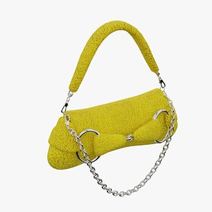 GUCCI Horsebit Yellow Fur Bag 3D model