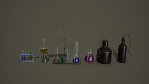 3D pbr laboratory glassware model
