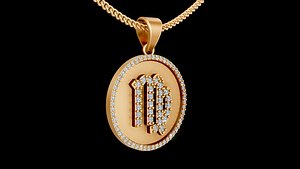 3D Virgo Virgin zodiac pendant model