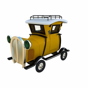 3D cartoon car vintage