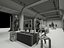 Modelo 3D del interior de una tienda de ropa de estilo industrial