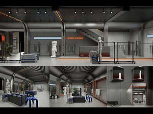 Industrial Style Clothing Store Interior 3D Model 3D model