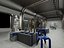 Modelo 3D del interior de una tienda de ropa de estilo industrial