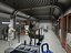 Modelo 3D del interior de una tienda de ropa de estilo industrial