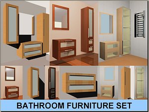 3d model bathroom furniture set