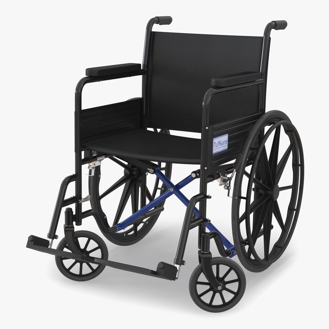 Wheelchair Rigged 3D model preview