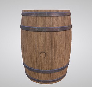 3d wooden barrel