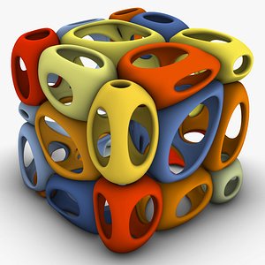 3D Smooth Voronoi Cube Cells 02 model