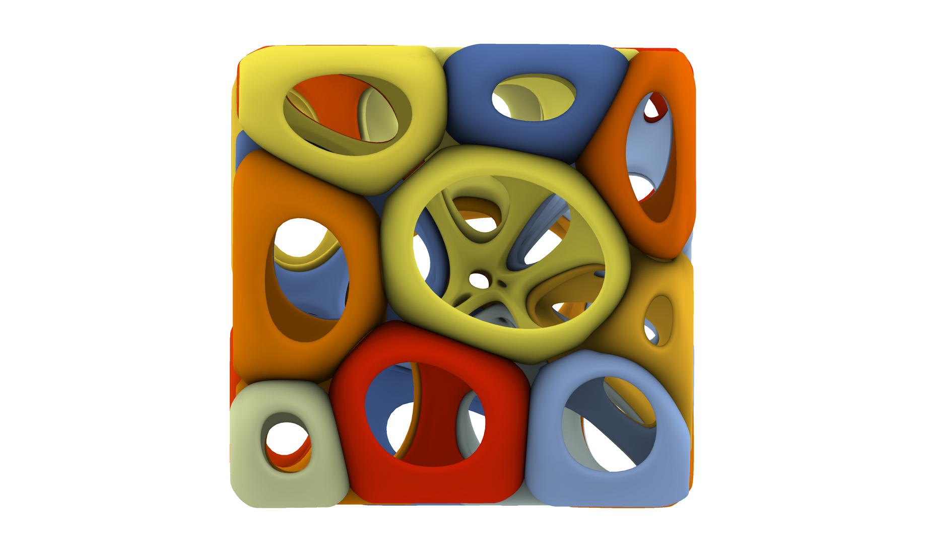 3D Smooth Voronoi Cube Cells 02 model - TurboSquid 1822336