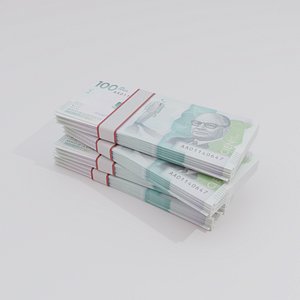 3D 100 Mil Pesos Colombian Currency model