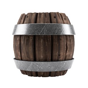 Stylized Old Wooden Barrel C4D FBX OBJ STL