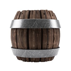 Stylized Old Wooden Barrel C4D FBX OBJ STL