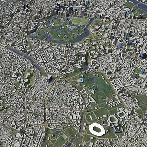 3D model Japan - cities set