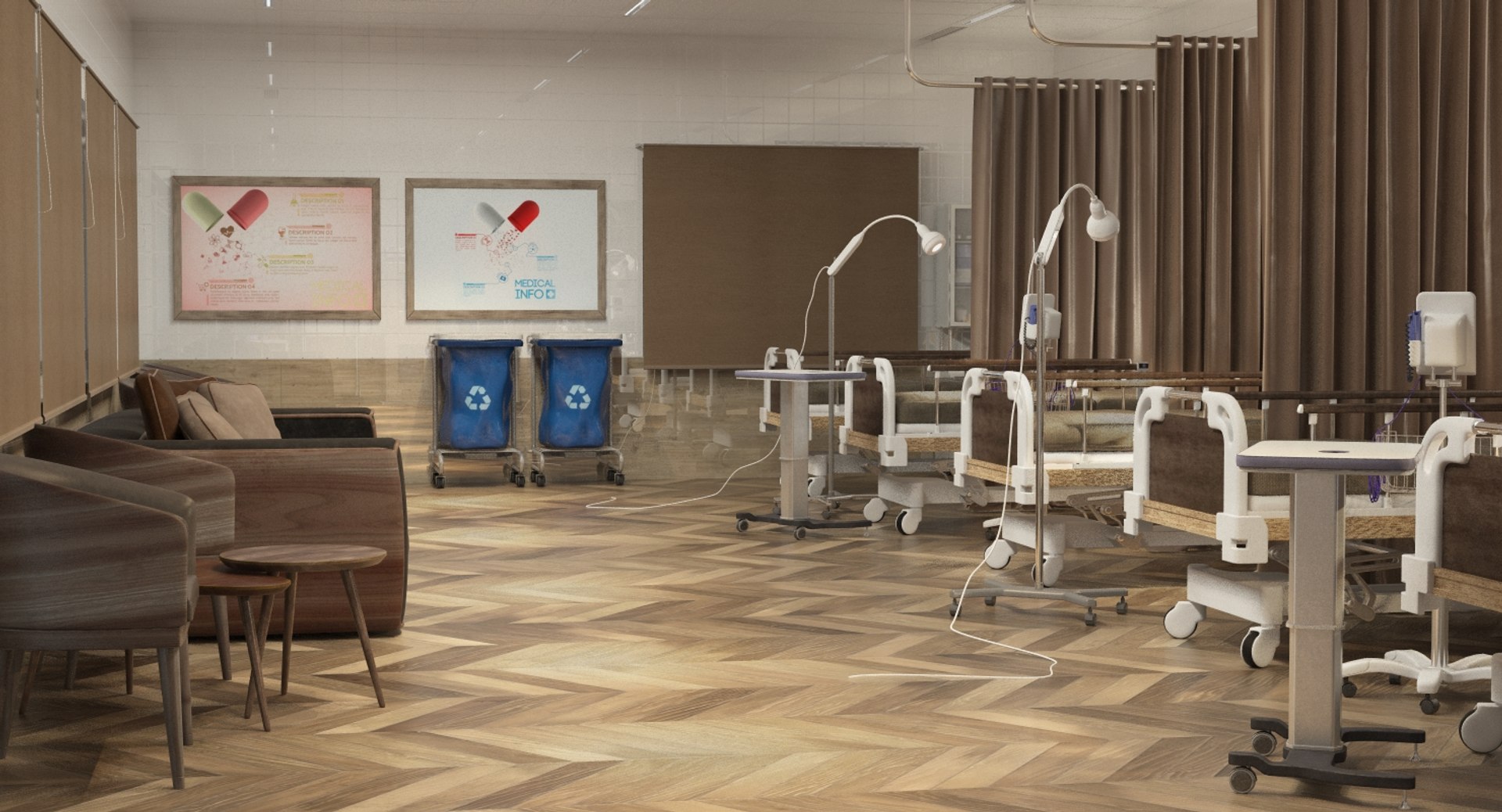 Hospital Ward Scene 3D Model - TurboSquid 1383868