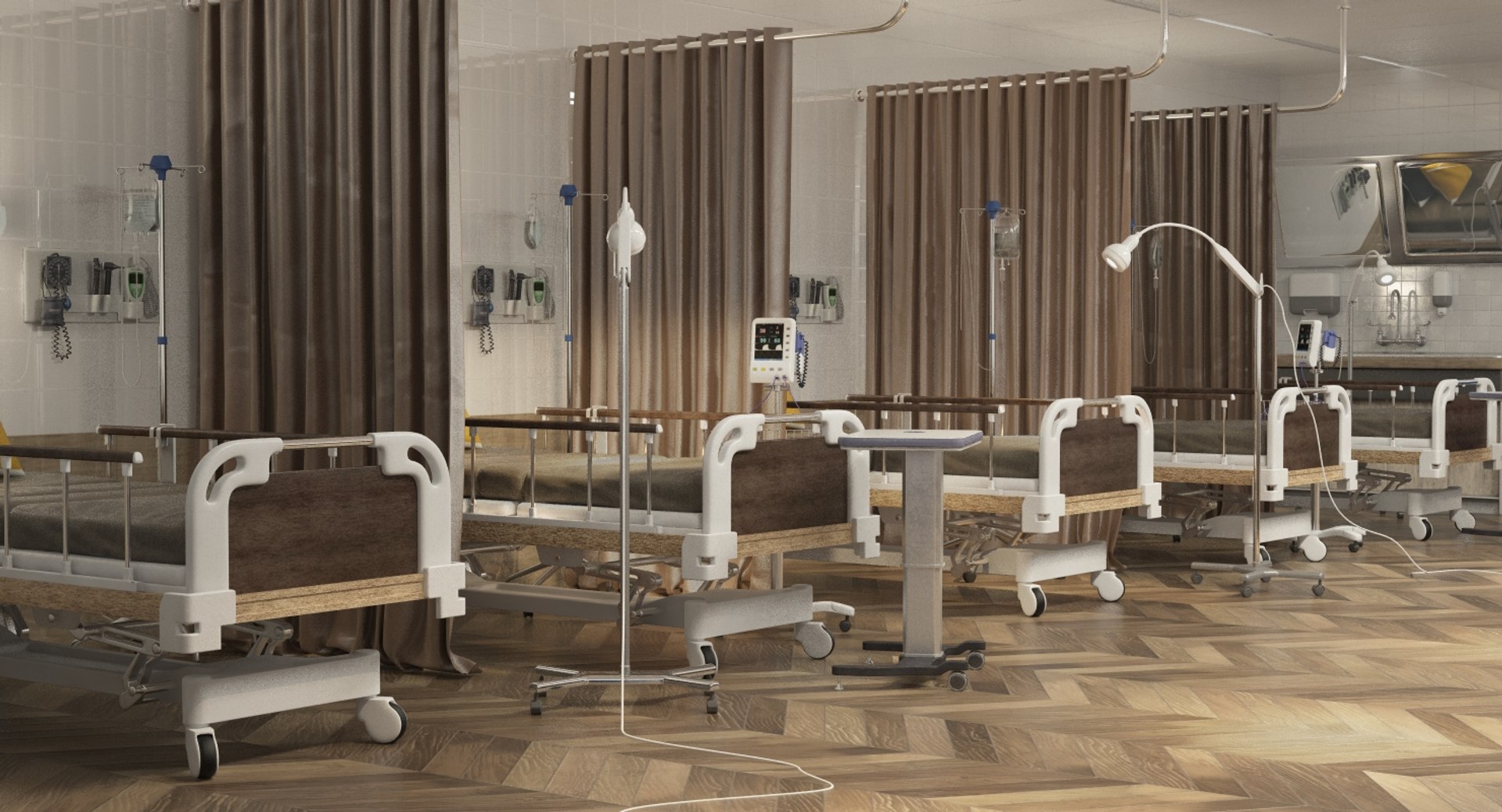 Hospital Ward Scene 3D Model - TurboSquid 1383868