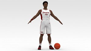 3D model Basketball Player White Player 02