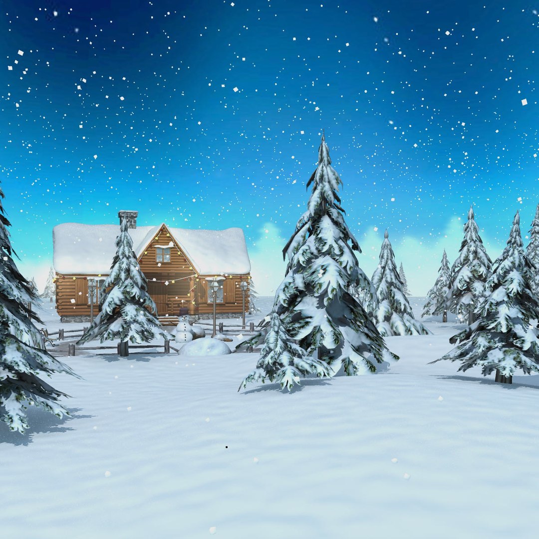 Winter Christmas Snow 3d Model