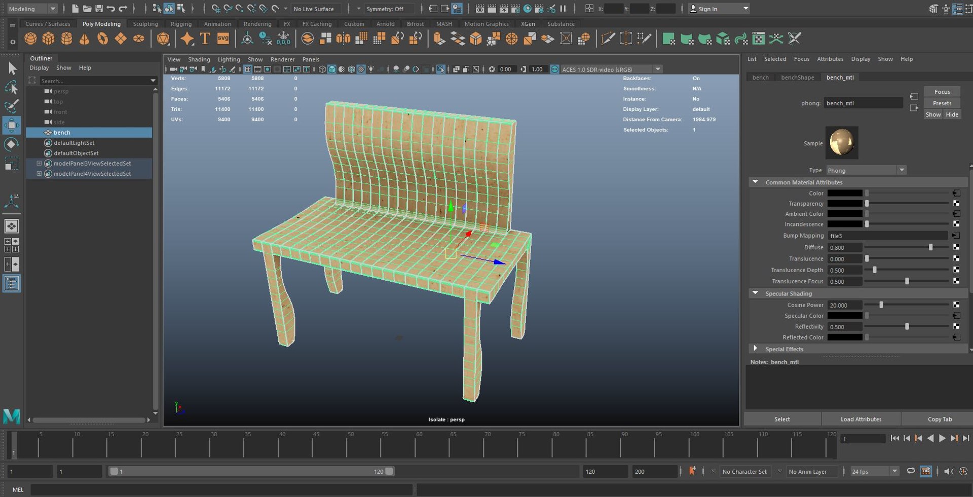 Modern Bench 3D Model AR VR 3D - TurboSquid 1969747