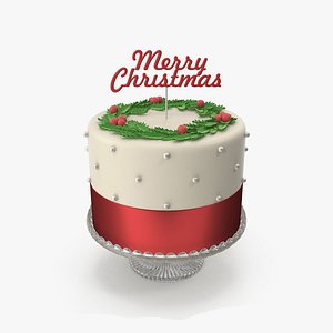 Christmas Cake with Topper Merry Christmas model