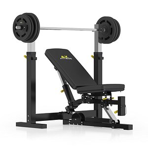 black adjustable weight bench 3d model