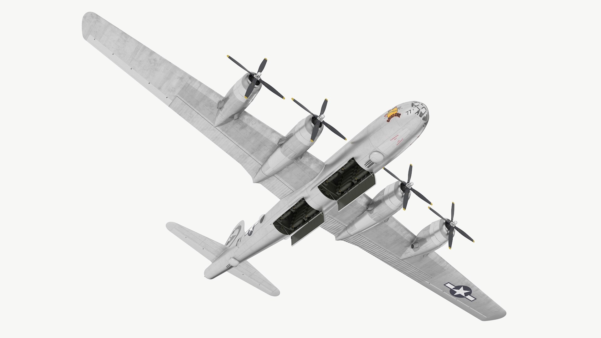Boeing B-29 Bockscar Flying 3D model preview