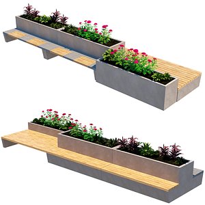 Urban Concrete Planter Bench