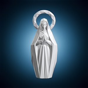 Virgin Mary Sculpture Religious Art 3D Print Model