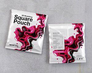 Square Pouch Packaging 3D model