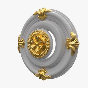 Plaster Ventilation Duct with Ornate Ceiling Rosette 3D Model13