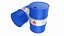 Juego de barriles de petróleo de acero azul.