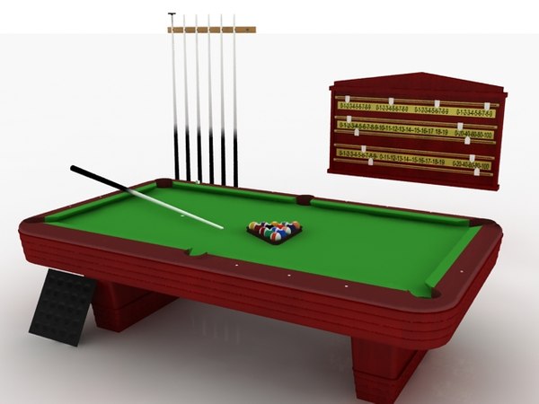 3d pool set billiards table model