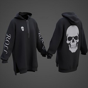 3D 3D Women  Oversized Graphic Print Hoodie  Grunge Sweater Dress Gothic Sweatshirt Streetwear model