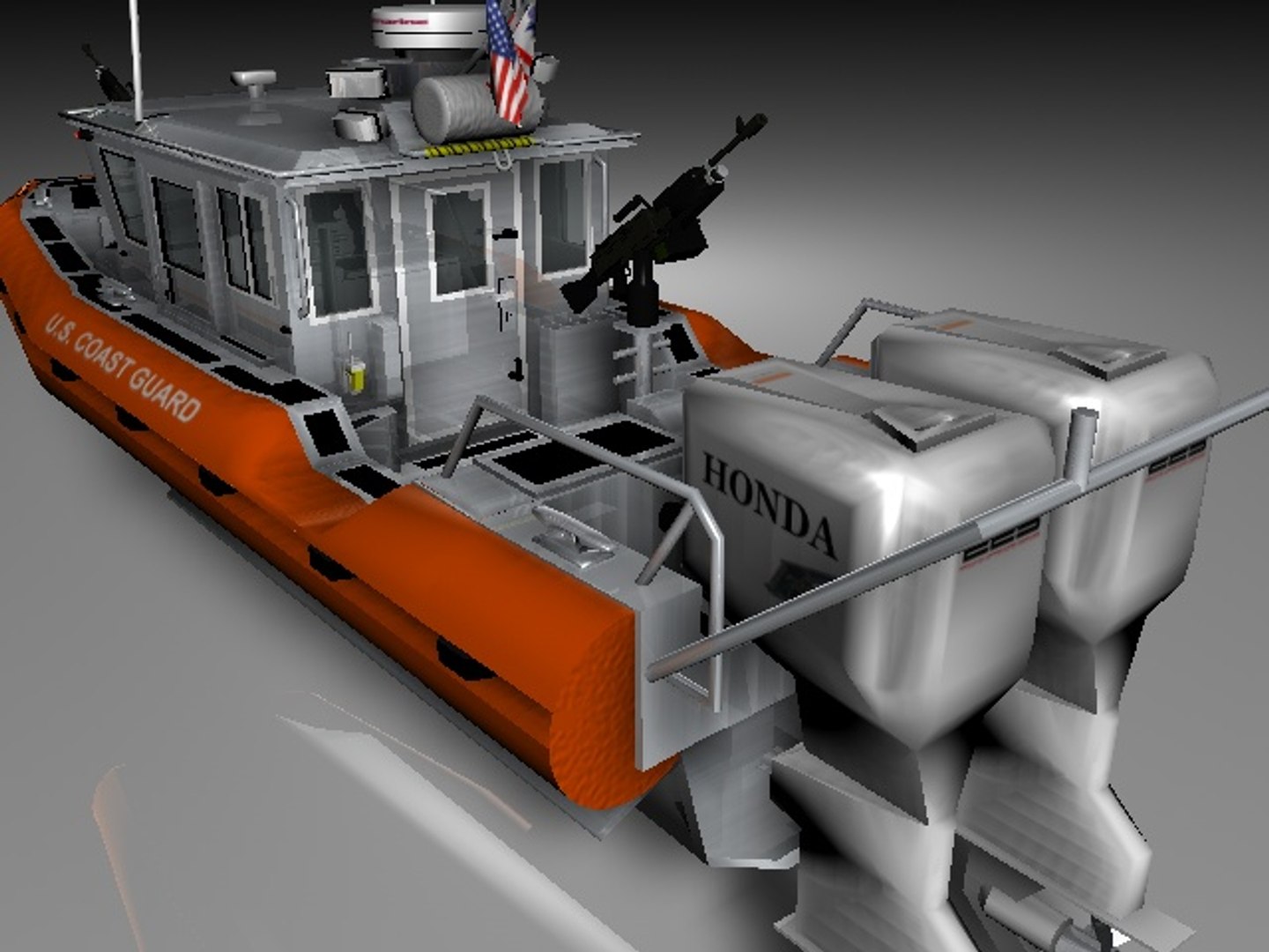 3d Coast Guard Rb-hs Boat Model