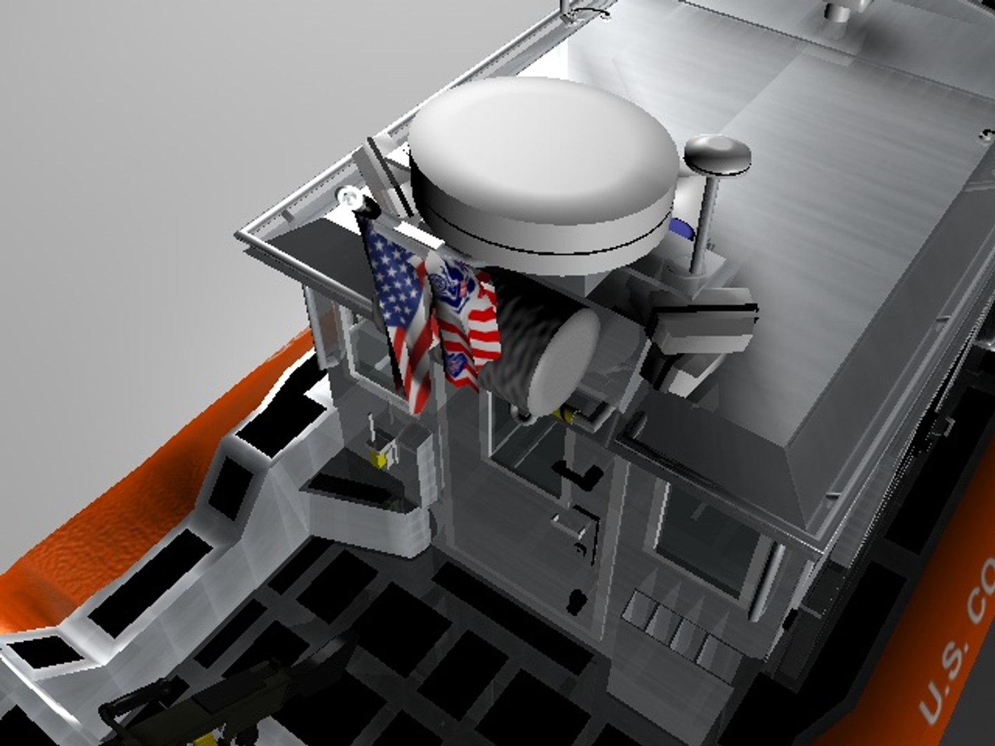 3d Coast Guard Rb-hs Boat Model