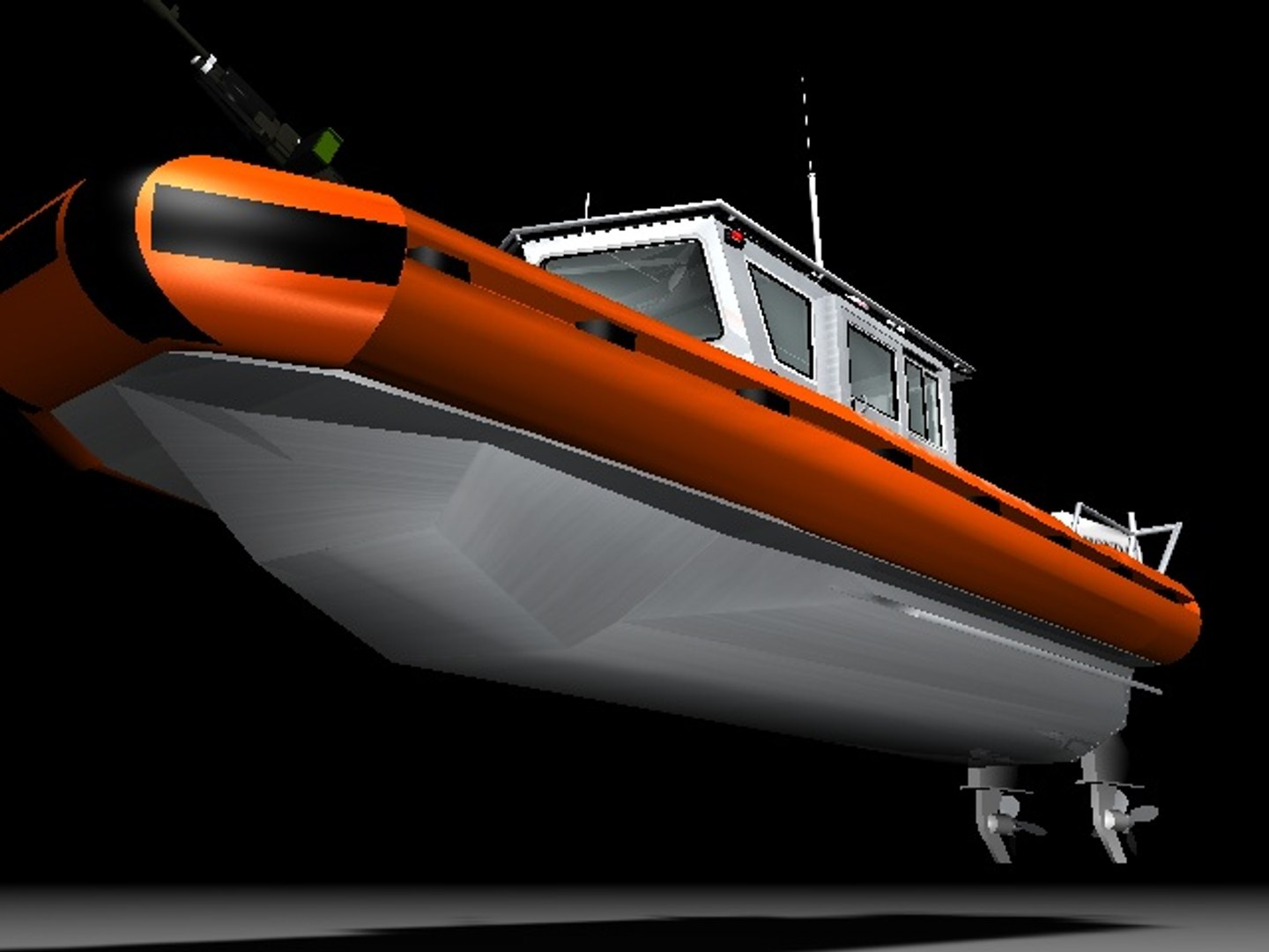 3d Coast Guard Rb-hs Boat Model