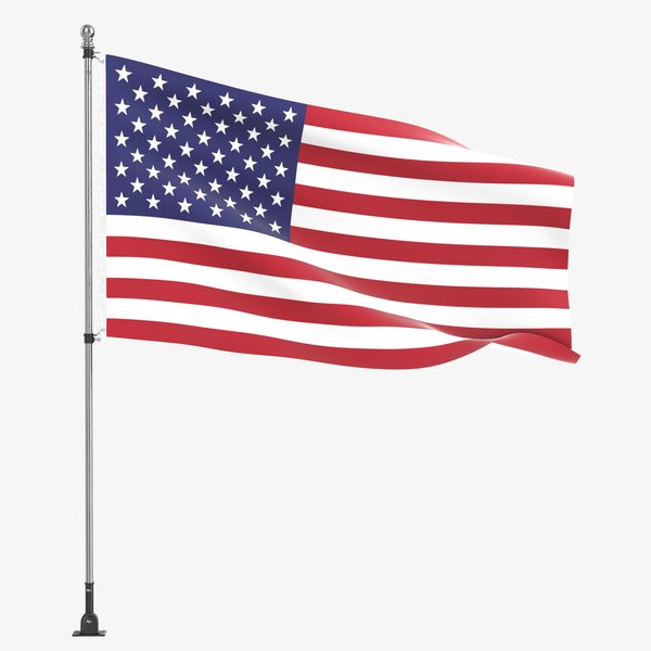 3D flag flagpole outdoor