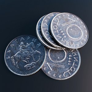 3D Coin Bulgarian Lev