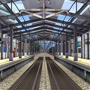 scene railway station 3D model