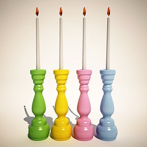 candle holder pastel fusil 3d model