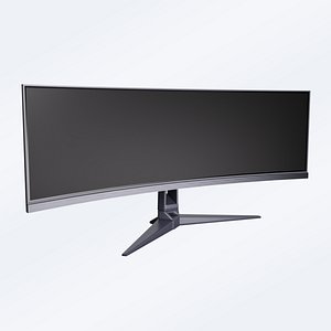 3D Wide Gaming Monitor Lowpoly
