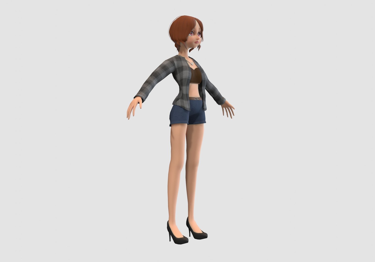 Cute Cartoon Woman 3d Model Turbosquid 1917585