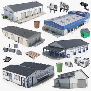 Industrial Buildings And Props Collection