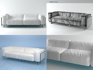 3D crystal twoseater sofa model