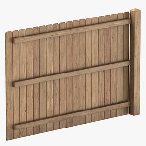 Wood Fence Clean and Dirty 3D model
