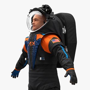 Astronaut in NASA Axiom Spacesuit A pose 3D model