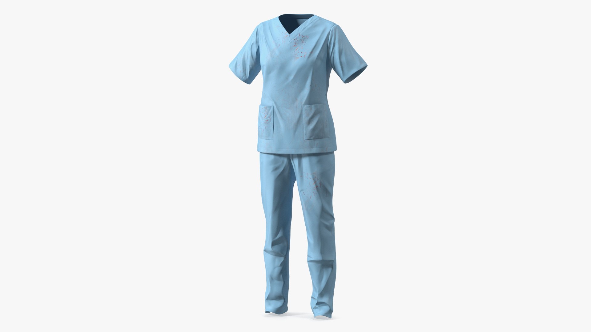 Medical Scrubs Uniform with Stains 3D model preview