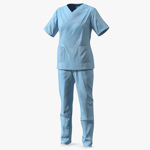 Medical Scrubs Uniform with Stains