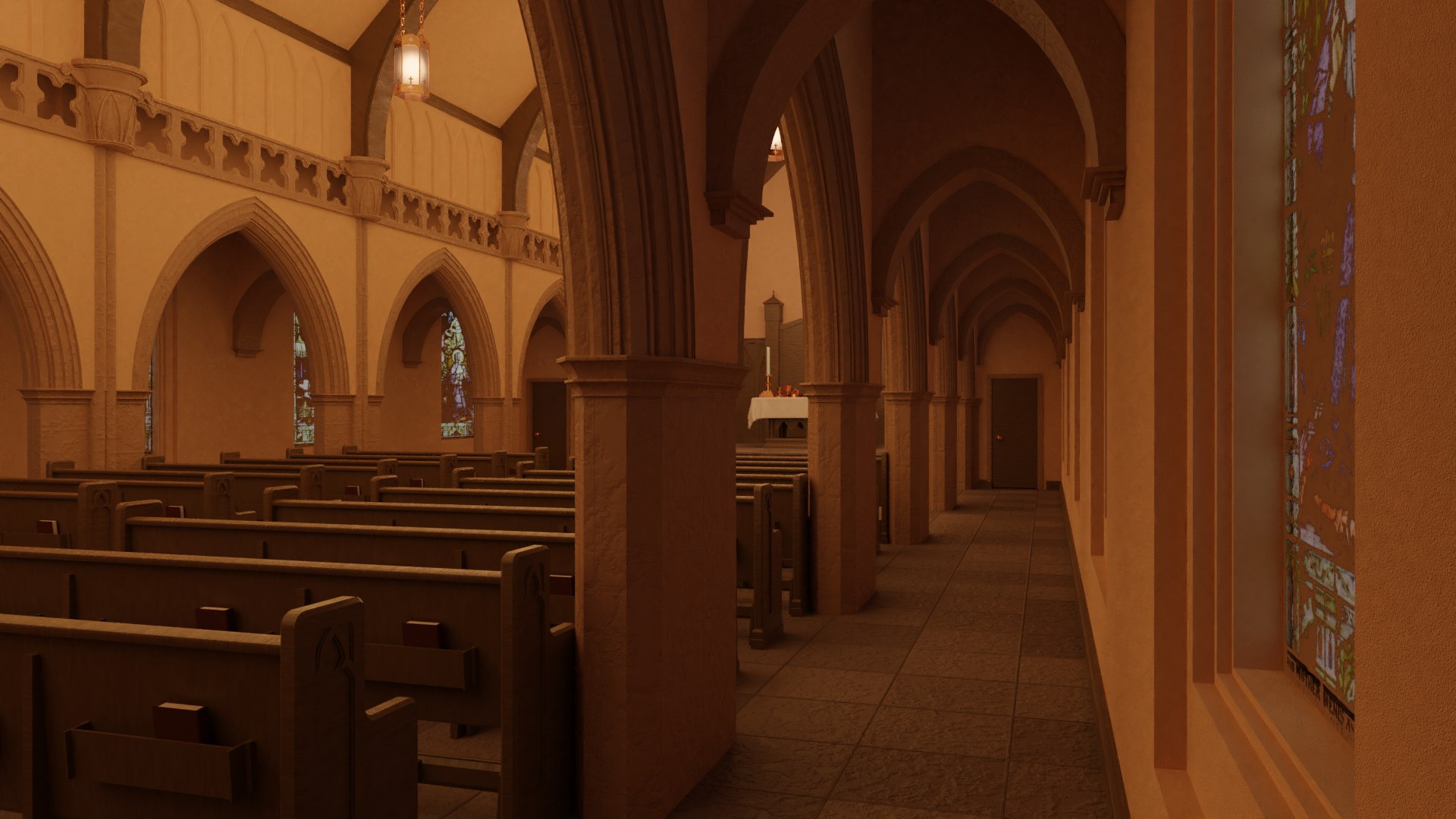 Church Interior Model - TurboSquid 1901082