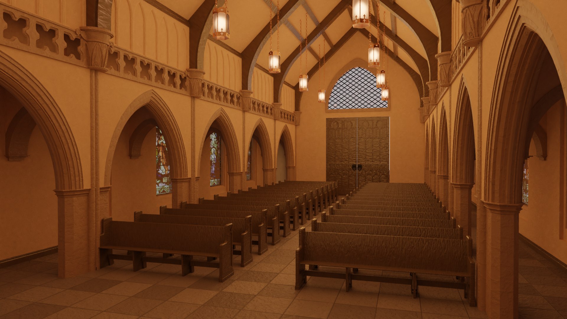 Church Interior Model - TurboSquid 1901082